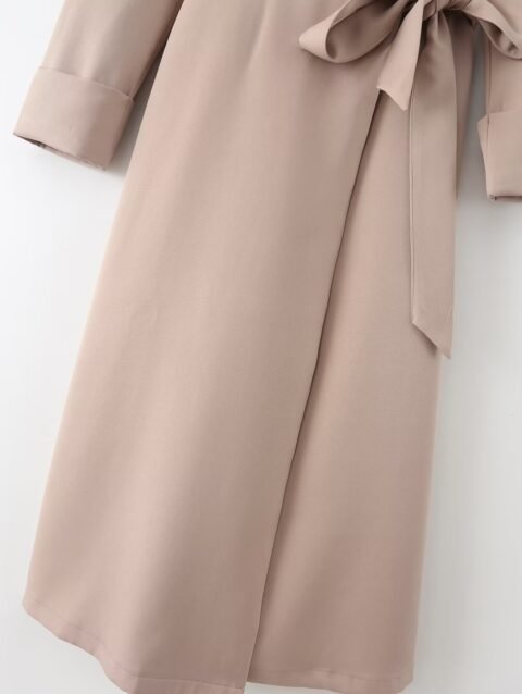 Nour – Spring Solid Color Collared Long Sleeve Dress | fashilyx