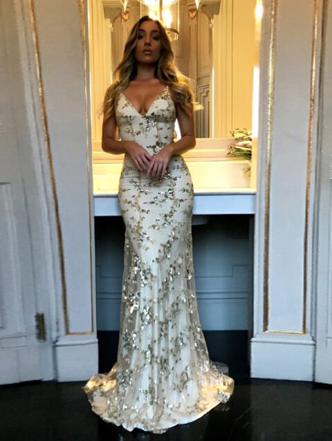 Charlotte – Hot Sequin Gauze Slim Fit Backless Dress | FASHILYX