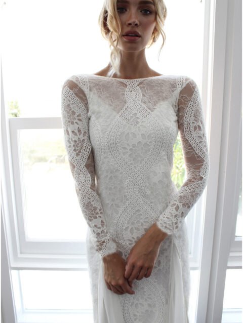 Linda – Fall Long Sleeve Lace Backless Dress | FASHILYX