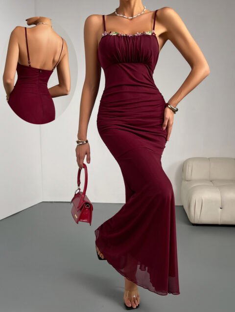 Marina – Slim Fit Fishtail Sling Evening Dress | fashilyx