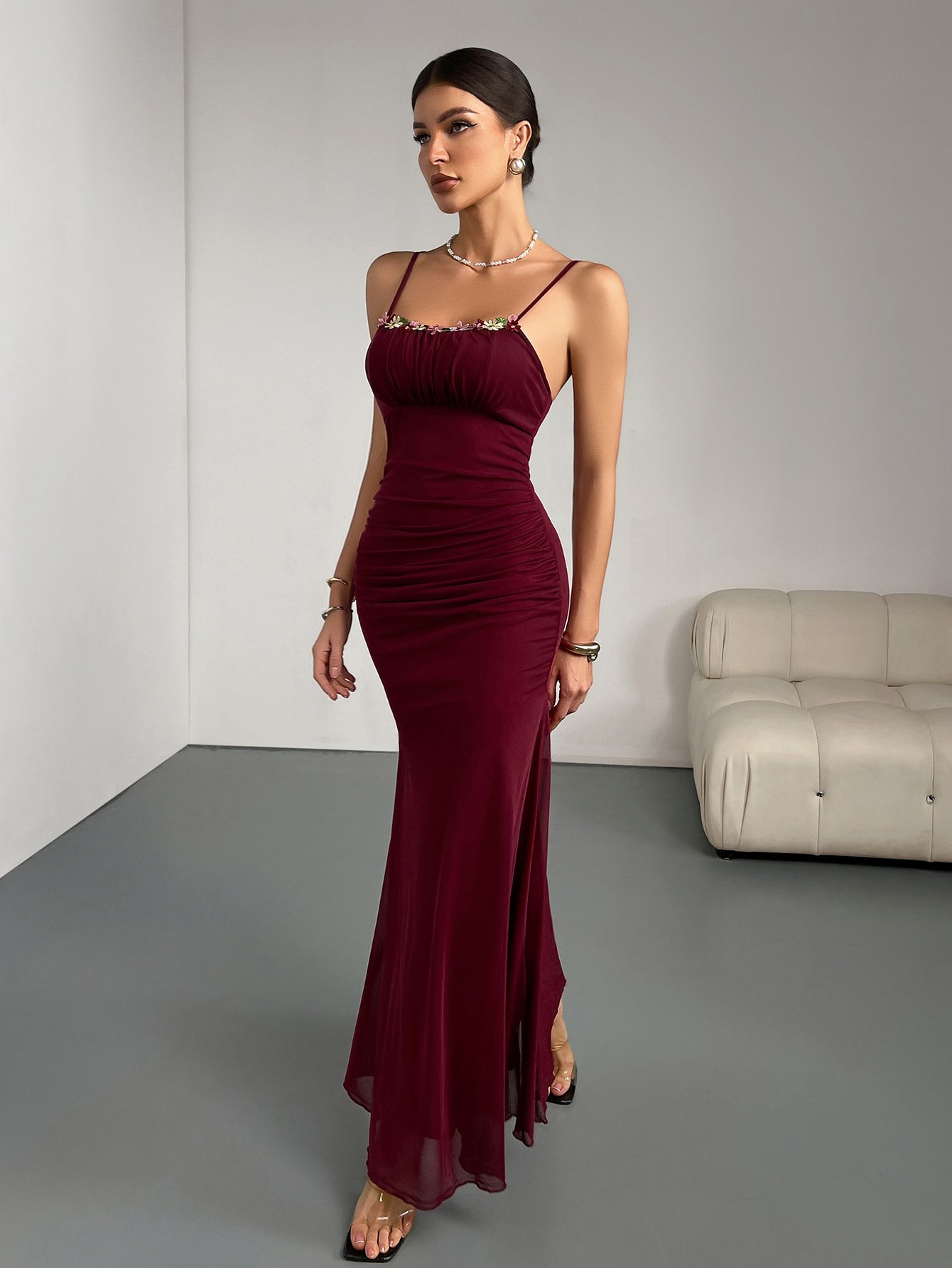 Marina – Slim Fit Fishtail Sling Evening Dress | fashilyx Marina – Slim Fit Fishtail Sling Evening Dress | fashilyx