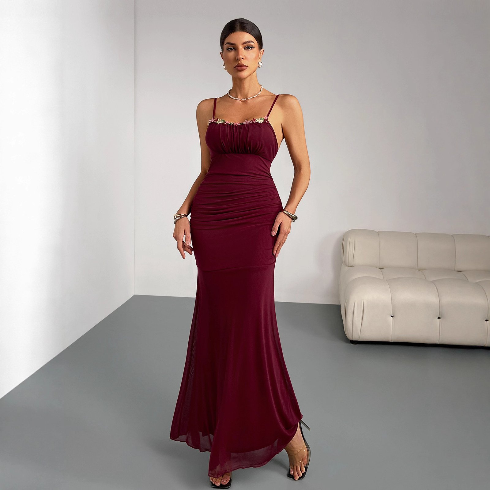 Marina – Slim Fit Fishtail Sling Evening Dress | fashilyx Marina – Slim Fit Fishtail Sling Evening Dress | fashilyx