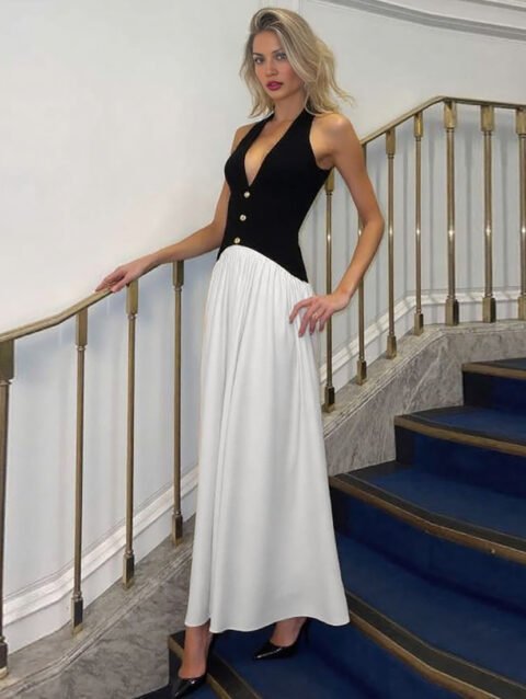 Elena – Fall French Sexy Halter Backless Dress | fashilyx