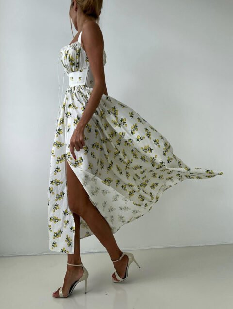 Layla – Cotton Suspender Summer Split Waist Dress | fashilyx