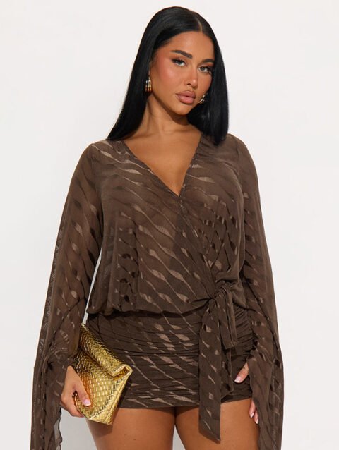 Layla - Autumn Solid Color Wavy Dress Elegant | FASHILYX