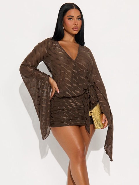 Layla - Autumn Solid Color Wavy Dress Elegant | FASHILYX