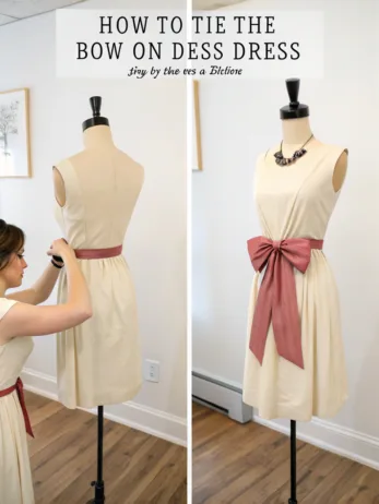 how to tie the bow on a dress