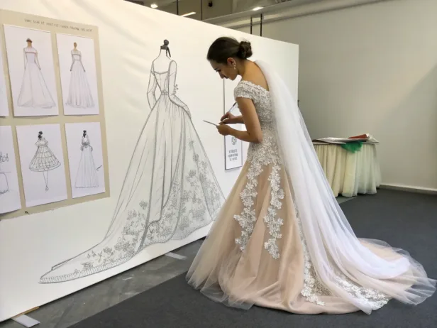 how to draw a wedding dress