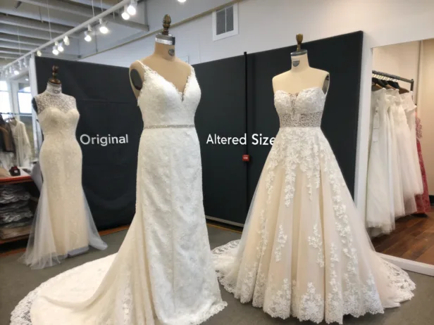 how many sizes can a wedding dress be taken in