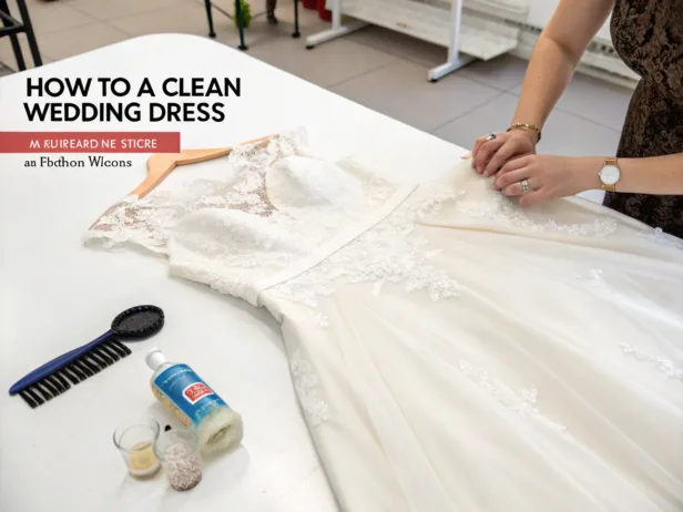 how to clean wedding dress