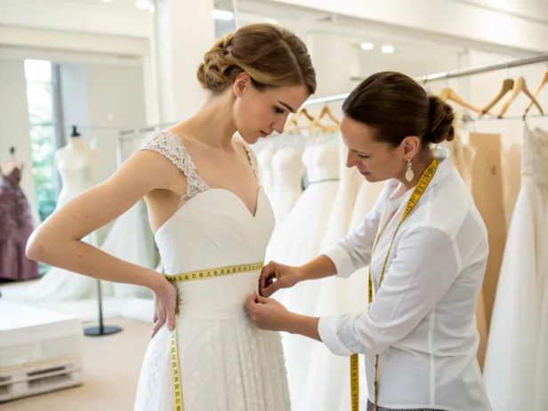 how to measure for a wedding dress
