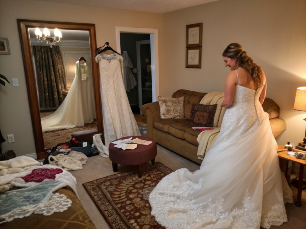 try on wedding dresses at home