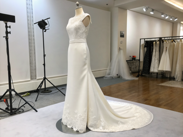 bateau neck wedding dress